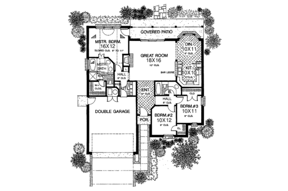 Floor Plan - Main Floor for European House Plan #310-755 - 3 bed, 2 bath