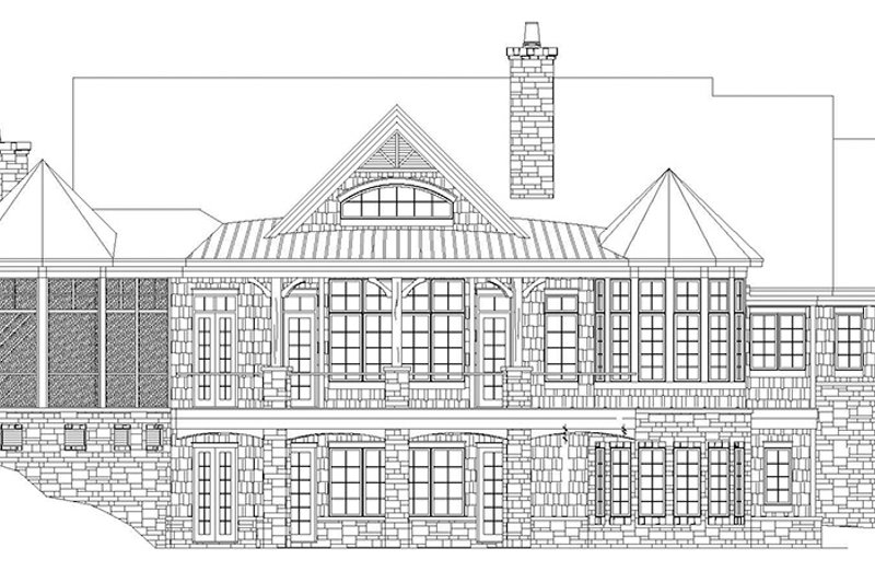 Architectural House Design - Exterior - Rear Elevation 2 for Craftsman House Plan #929-931 - 3 bed, 3.5 bath