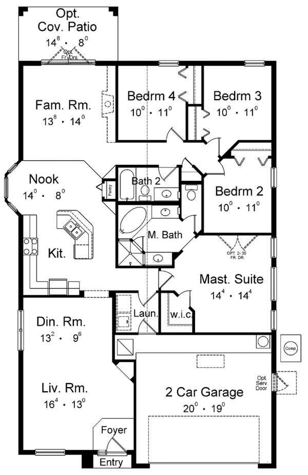 Architectural House Design - Country Floor Plan - Main Floor Plan #1015-37