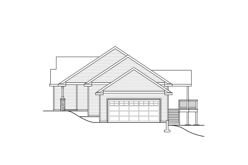 Architectural House Design - Exterior - Rear Elevation 1 for Country House Plan #124-1059 - 3 bed, 2 bath
