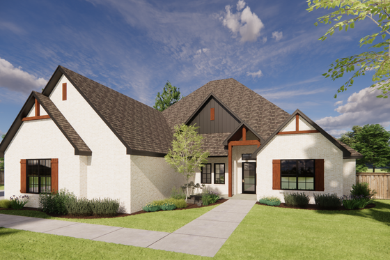Exterior - Front Elevation 3 for Traditional House Plan #1098-9 - 3 bed, 2.5 bath