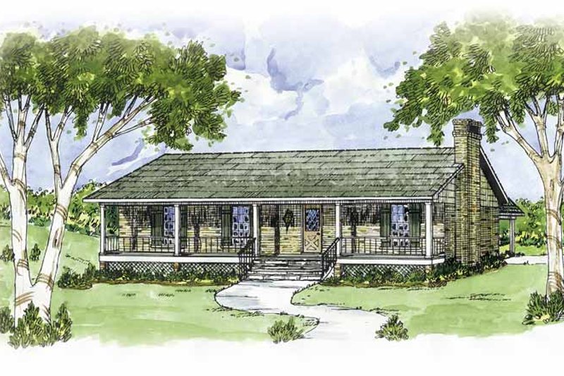 Home Plan - Country Exterior - Front Elevation Plan #36-611