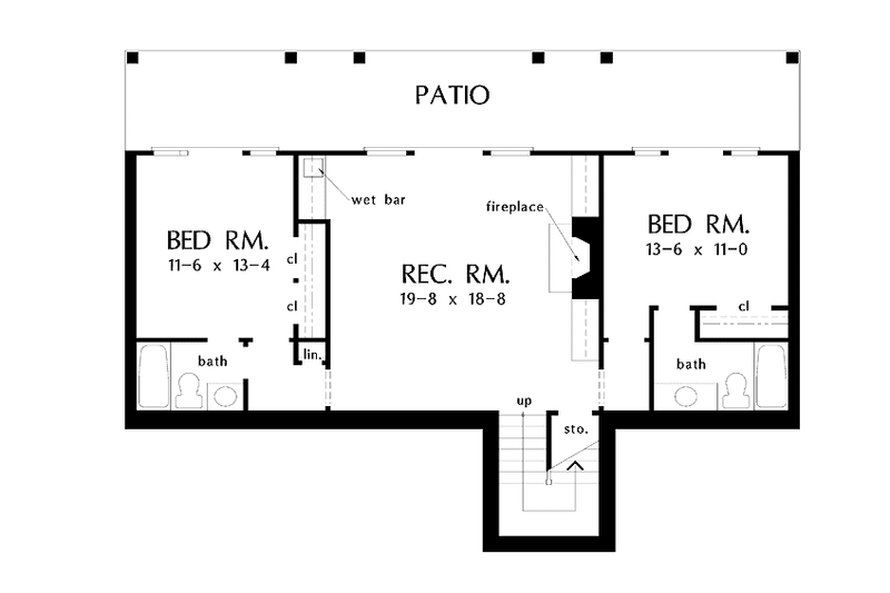 Home Plan - Floor Plan - Lower Floor for Country House Plan #929-494 - 3 bed, 3.5 bath