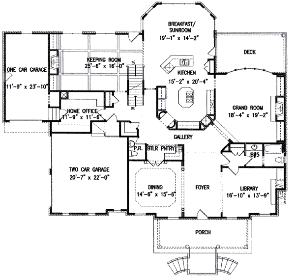 Dream House Plan - Colonial Floor Plan - Main Floor Plan #54-121
