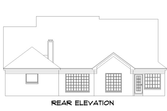 Exterior - Rear Elevation for Traditional House Plan #424-144 - 5 bed, 3 bath