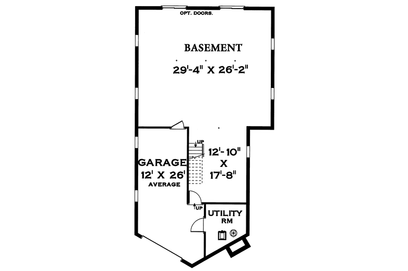 Home Plan - Floor Plan - Lower Floor for Cottage House Plan #3-336 - 3 bed, 2 bath