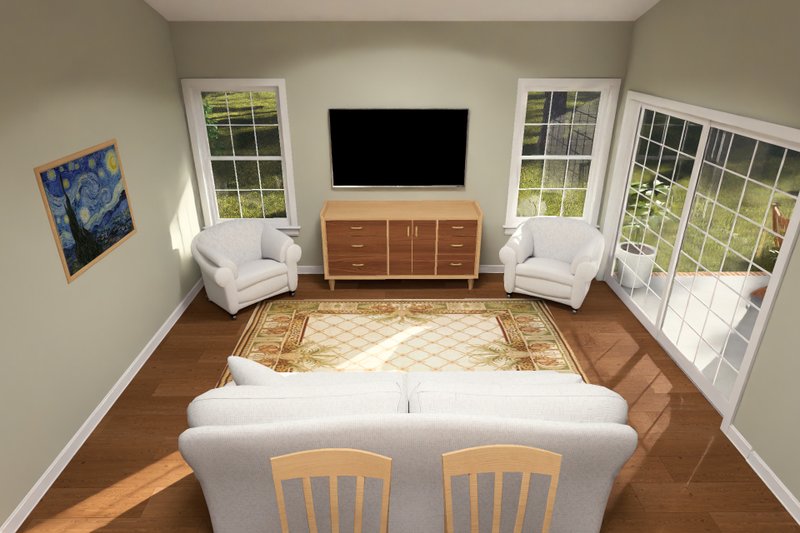 Architectural House Design - Interior - Family Room 3 for Cottage House Plan #513-2459 - 3 bed, 2 bath