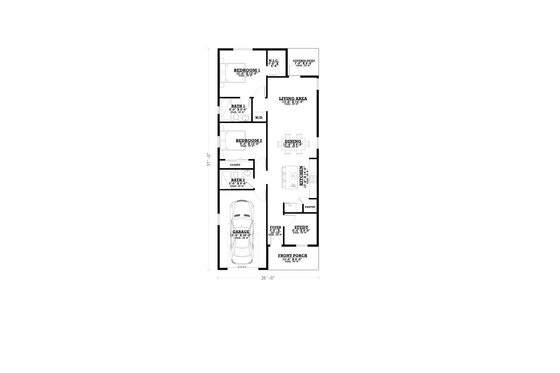 Floor Plan - Main Floor for Craftsman House Plan #1112-8 - 2 bed, 2 bath