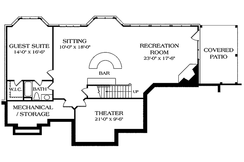 Dream House Plan - Floor Plan - Lower Floor for Craftsman House Plan #453-302 - 5 bed, 3.5 bath
