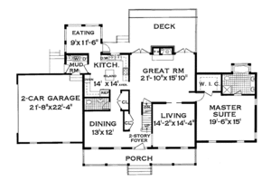 Floor Plan - Main Floor for Farmhouse House Plan #3-262 - 5 bed, 3.5 bath
