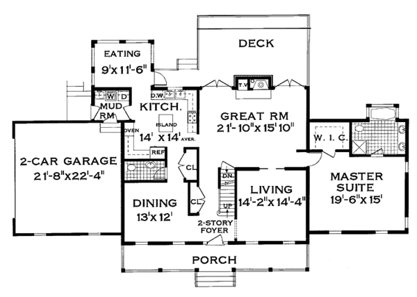 House Plan Design - Colonial Floor Plan - Main Floor Plan #3-262