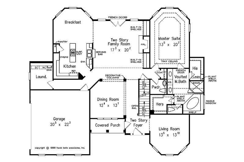 Home Plan - Floor Plan - Main Floor for Colonial House Plan #927-379 - 4 bed, 3.5 bath