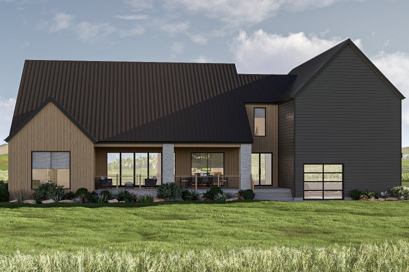 House Plan Design - Exterior - Rear Elevation for Modern House Plan #455-351 - 4 bed, 3.5 bath