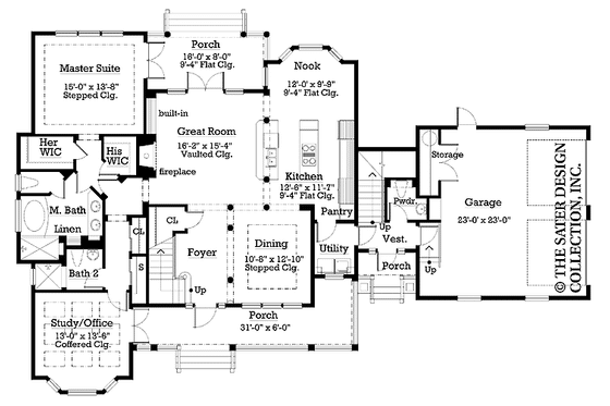 Floor Plan - Main Floor for Victorian House Plan #930-197 - 3 bed, 4.5 bath