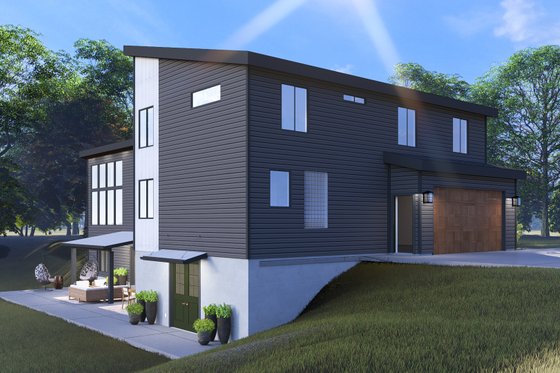 Exterior - Rear Elevation 2 for Modern House Plan #1060-236 - 4 bed, 4 bath