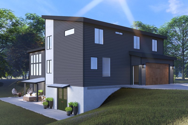 Home Plan - Exterior - Rear Elevation 2 for Modern House Plan #1060-236 - 4 bed, 4 bath