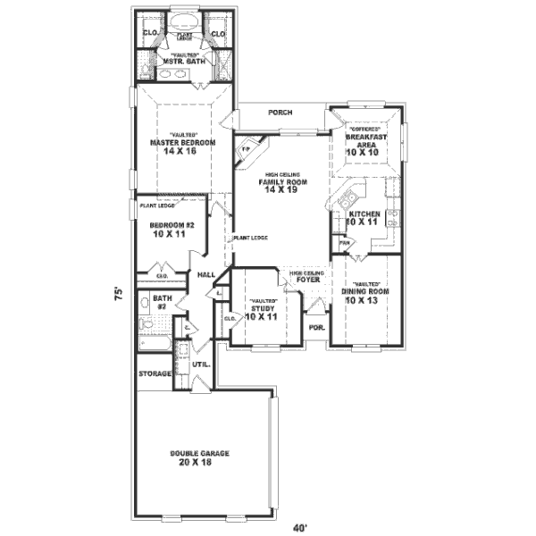 Traditional Style House Plan - 3 Beds 2 Baths 1626 Sq/Ft Plan #81-258 ...