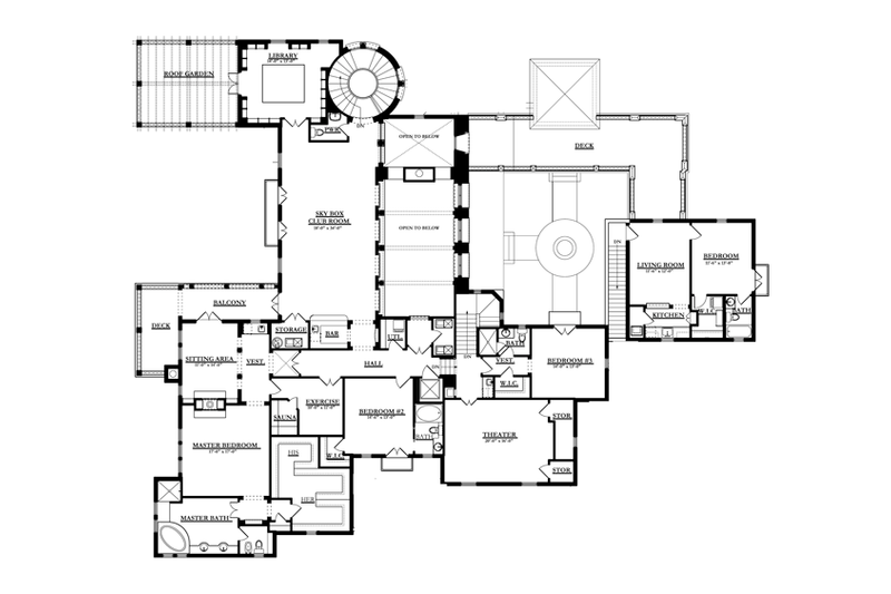 Dream House Plan - Floor Plan - Upper Floor for Mediterranean House Plan #1058-16 - 5 bed, 5 bath