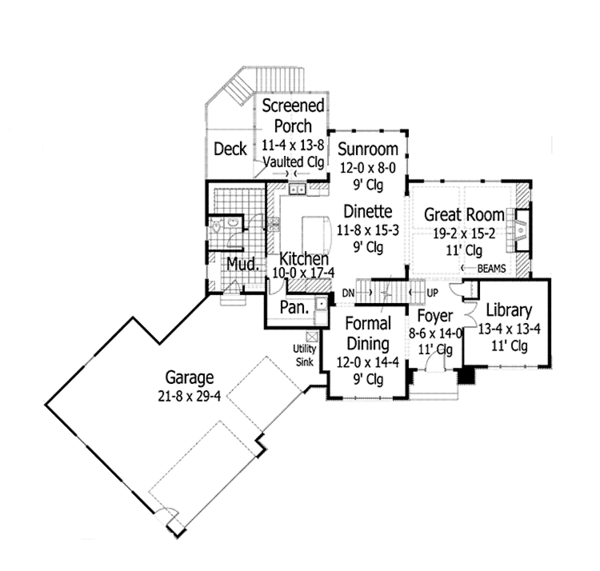 Architectural House Design - Country Floor Plan - Main Floor Plan #51-1118