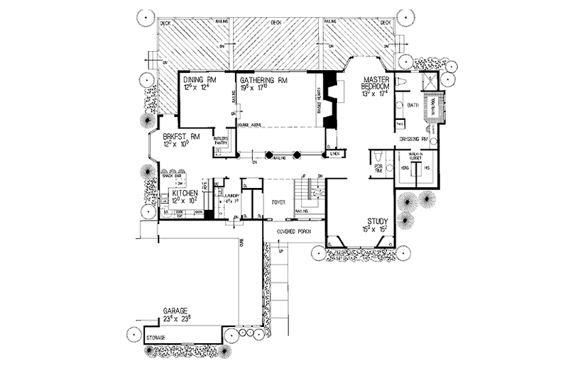 House Design - Floor Plan - Main Floor for Country House Plan #72-847 - 4 bed, 2.5 bath