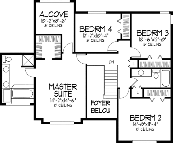 Architectural House Design - Country Floor Plan - Upper Floor Plan #51-884