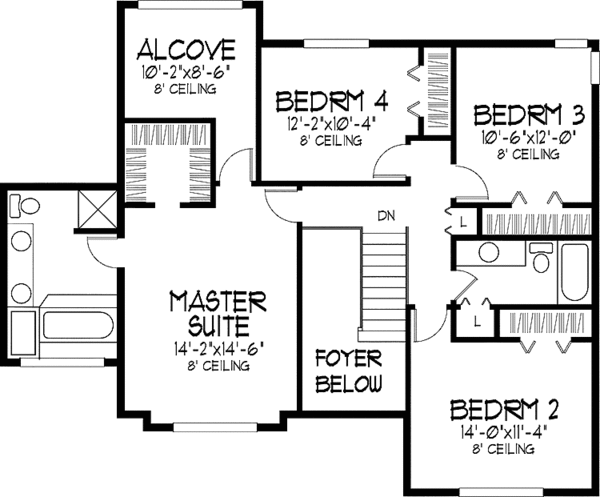 House Plan Design - Country Floor Plan - Upper Floor Plan #51-884