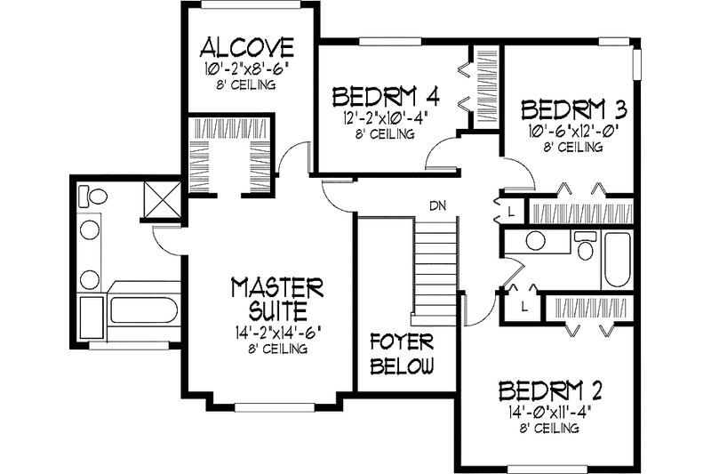 Dream House Plan - Floor Plan - Upper Floor for Country House Plan #51-884 - 4 bed, 2.5 bath
