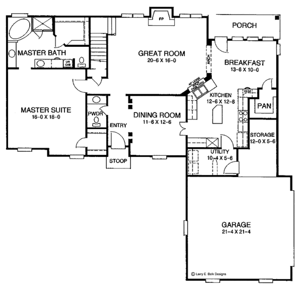 House Blueprint - Colonial Floor Plan - Main Floor Plan #952-65