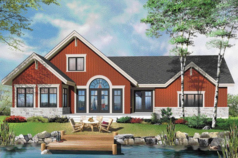 Home Plan - Exterior - Rear Elevation for Country House Plan #23-2590 - 3 bed, 2 bath