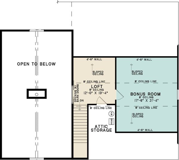 Architectural House Design - Floor Plan - Upper Floor for Farmhouse House Plan #923-503 - 5 bed, 3.5 bath
