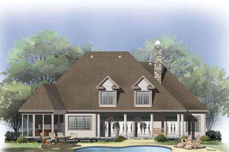 Home Plan - Exterior - Rear Elevation 1 for Traditional House Plan #929-811 - 4 bed, 3.5 bath