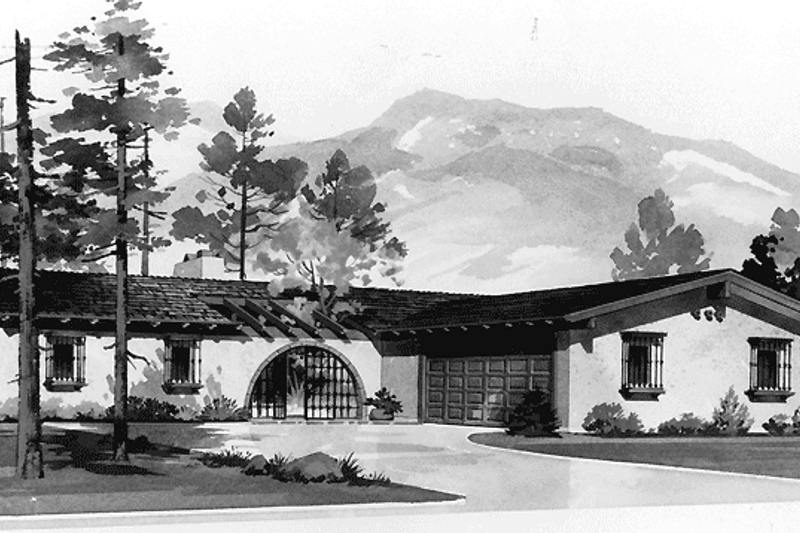 Architectural House Design - Adobe / Southwestern Exterior - Front Elevation Plan #72-688