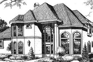 House Design - Exterior - Front Elevation for European House Plan #1021-7 - 4 bed, 3.5 bath