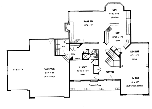 House Design - Country Floor Plan - Main Floor Plan #316-137