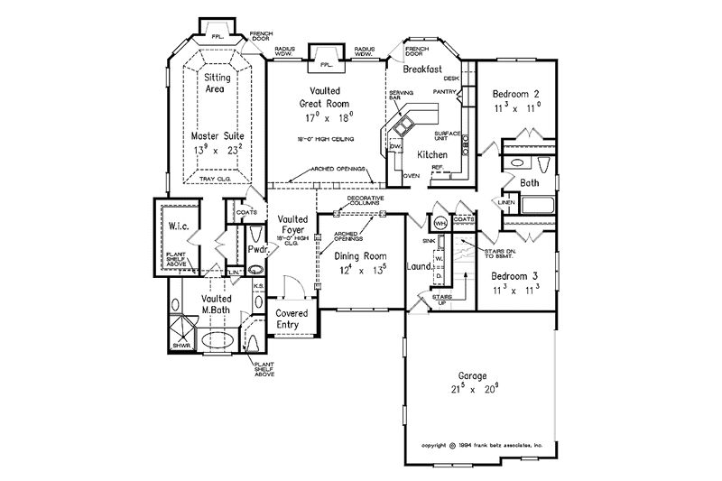 Home Plan - Floor Plan - Main Floor for Country House Plan #927-121 - 3 bed, 2.5 bath