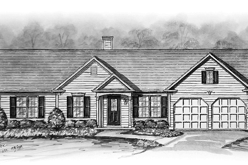 House Design - Ranch Exterior - Front Elevation Plan #54-239