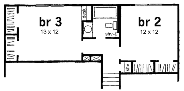 House Design - Country Floor Plan - Upper Floor Plan #36-628