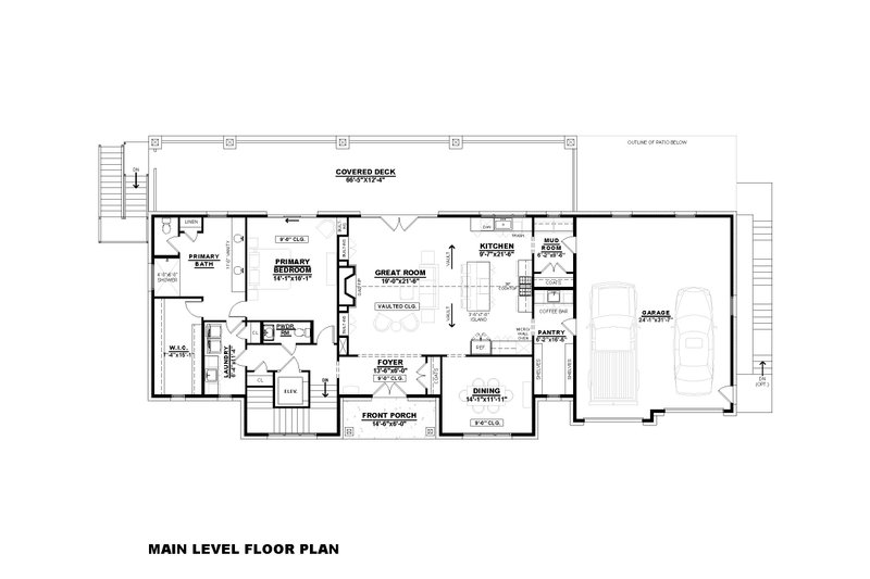 House Plan Design - Floor Plan - Main Floor for Farmhouse House Plan #1117-1 - 4 bed, 3.5 bath