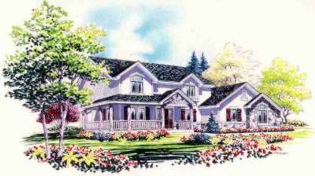 Exterior - Front Elevation 2 for Country House Plan #308-221 - 4 bed, 2.5 bath