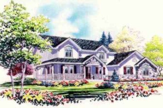 Exterior - Front Elevation for Country House Plan #308-221 - 4 bed, 2.5 bath