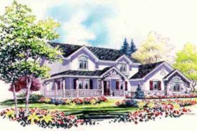 Exterior - Front Elevation 2 for Country House Plan #308-221 - 4 bed, 2.5 bath