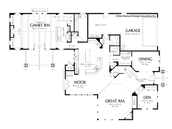 House Blueprint - Craftsman Floor Plan - Main Floor Plan #48-852