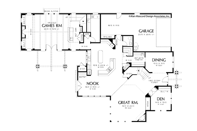 Dream House Plan - Floor Plan - Main Floor for Craftsman House Plan #48-852 - 4 bed, 3.5 bath