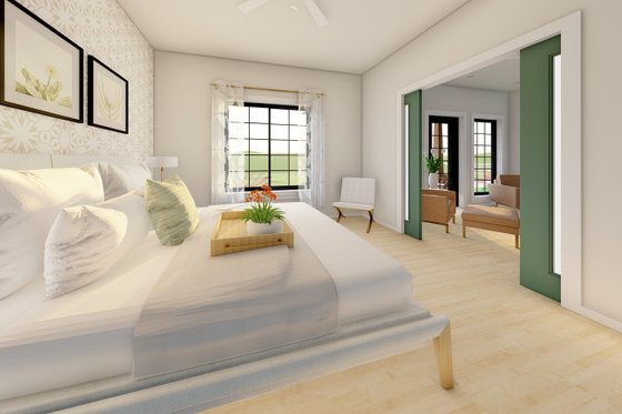 Interior - Master Bedroom 3 for Farmhouse House Plan #126-258 - 2 bed, 2 bath