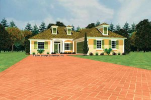 Southern Exterior - Front Elevation Plan #930-438