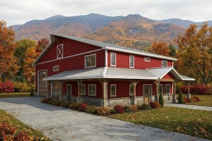 Barndominium Exterior - Front Elevation Plan #1084-10