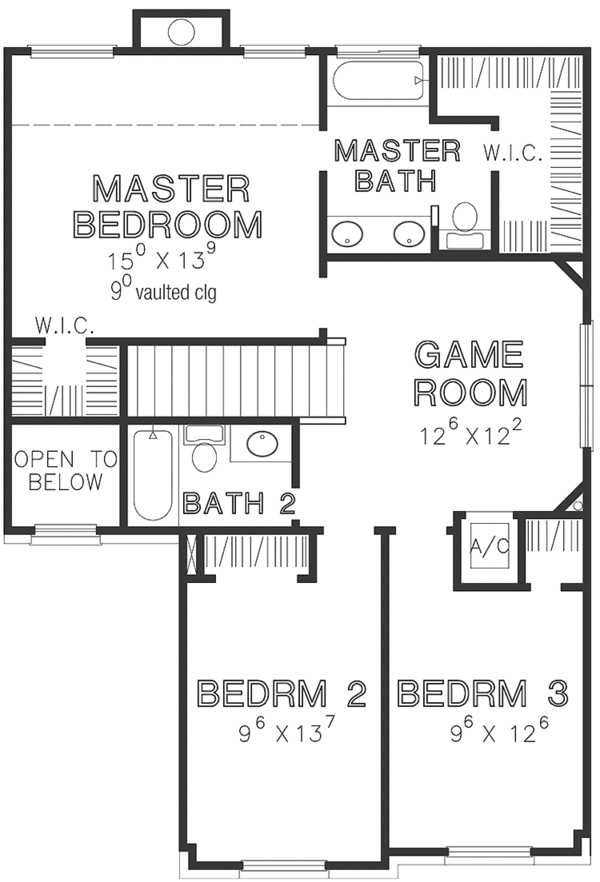 House Plan Design - European Floor Plan - Upper Floor Plan #472-427