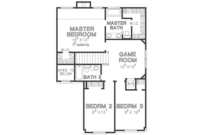 Home Plan - Floor Plan - Upper Floor for European House Plan #472-427 - 3 bed, 2.5 bath