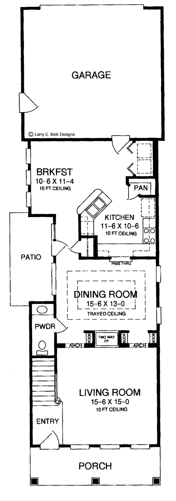Architectural House Design - Classical Floor Plan - Main Floor Plan #952-48