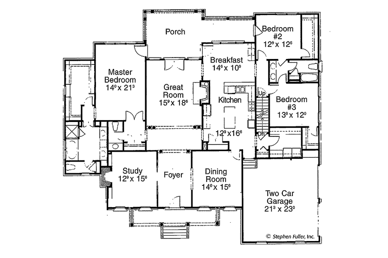 Architectural House Design - Floor Plan - Main Floor for Classical House Plan #429-245 - 3 bed, 2.5 bath